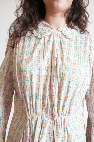 1800s Lilac Cotton Calico Topper Dress