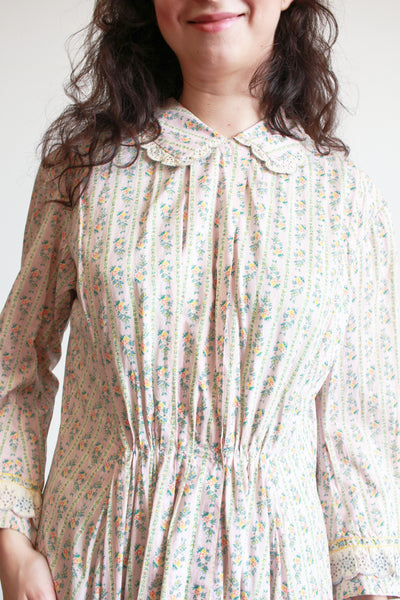 1800s Lilac Cotton Calico Topper Dress