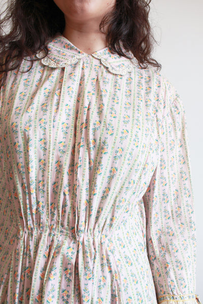 1800s Lilac Cotton Calico Topper Dress