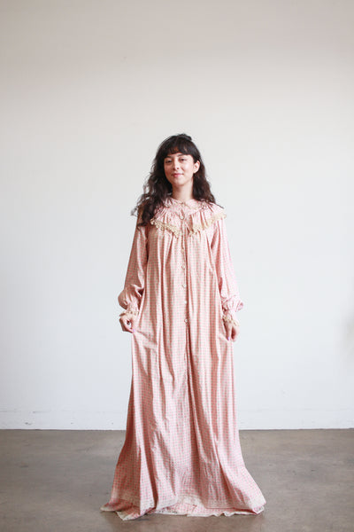 1800s Pink Cotton Calico Topper Dress