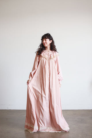 1800s Pink Cotton Calico Topper Dress