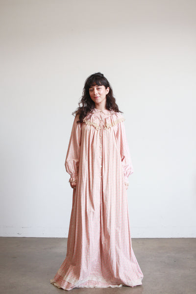 1800s Pink Cotton Calico Topper Dress
