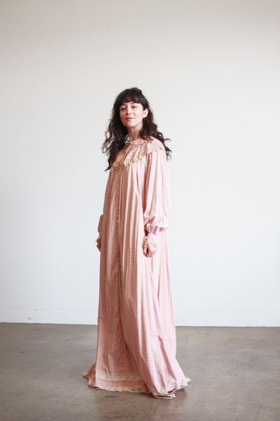 1800s Pink Cotton Calico Topper Dress