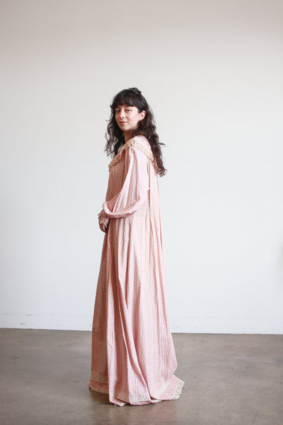 1800s Pink Cotton Calico Topper Dress