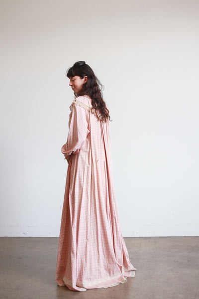 1800s Pink Cotton Calico Topper Dress