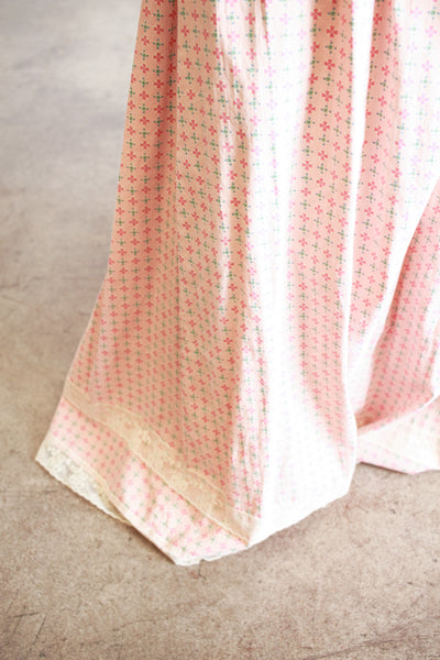 1800s Pink Cotton Calico Topper Dress