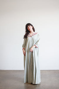 1800s Robins Egg Blue Cotton Calico Dress