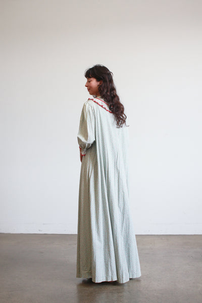 1800s Robins Egg Blue Cotton Calico Dress