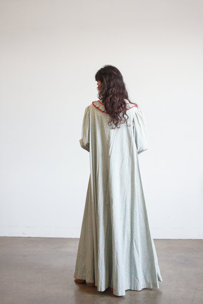 1800s Robins Egg Blue Cotton Calico Dress