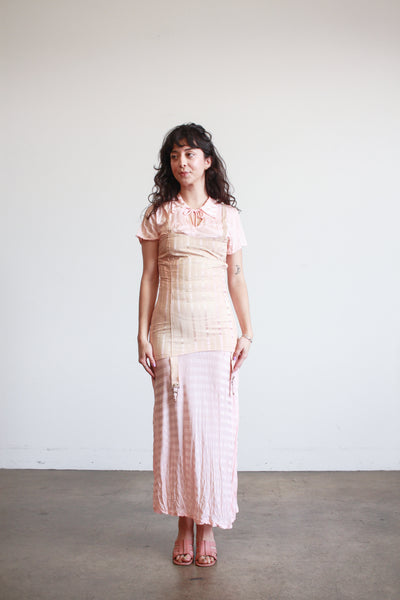 1950s Blush Pink Cotton Girdle Corset