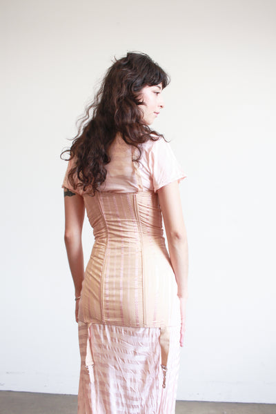 1950s Blush Pink Cotton Girdle Corset