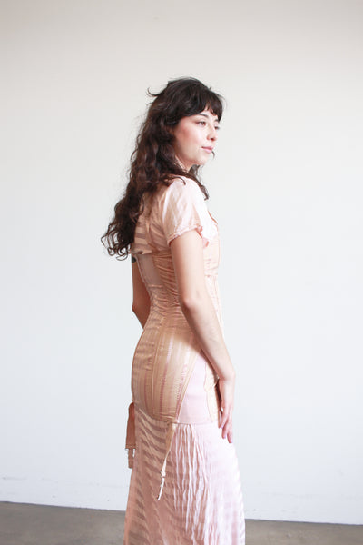 1950s Blush Pink Cotton Girdle Corset