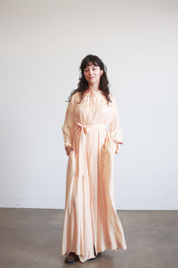 1940s Apricot Silk Appliqué Robe