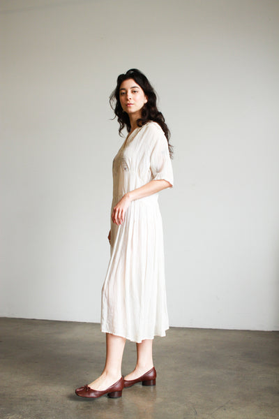1920s Cotton Embroidered Dress