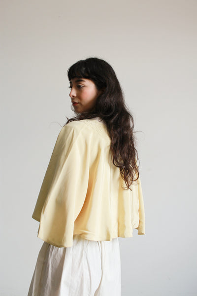 1930s Chartreuse Silk Capelet