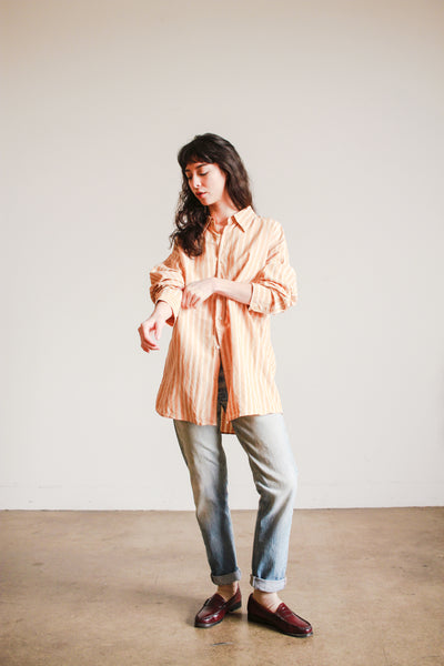 1990s Calvin Klein Peach Silk Shirt