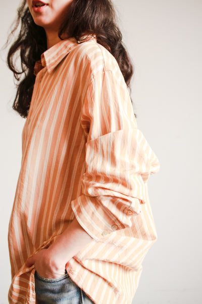 1990s Calvin Klein Peach Silk Shirt