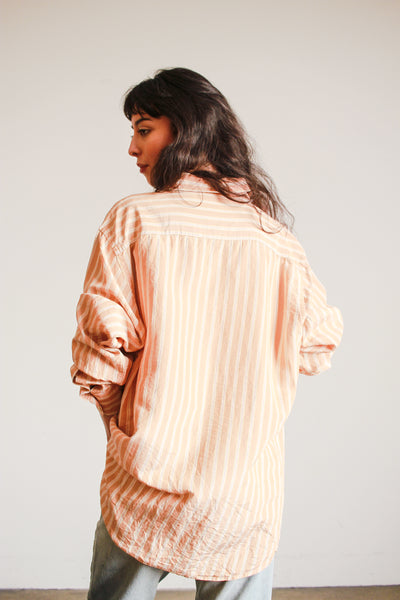 1990s Calvin Klein Peach Silk Shirt