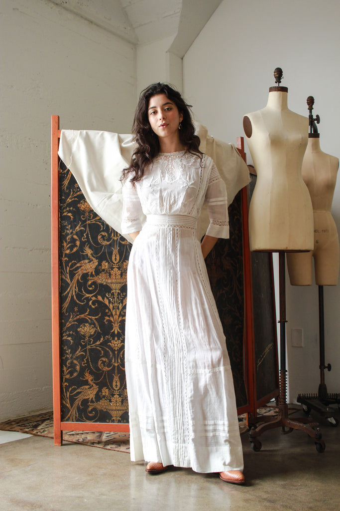Edwardian White Cotton Lawn Dress – Blossom Vintage