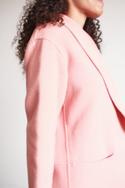 1980s Donna Karan Coral Angora Skirt Set