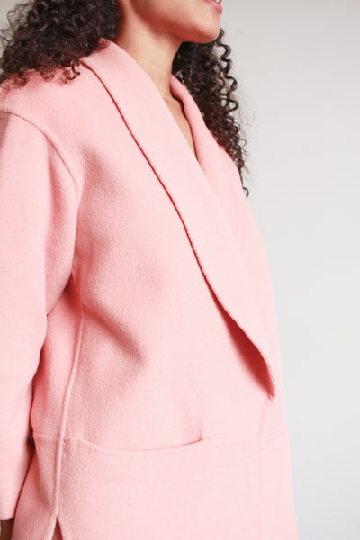 1980s Donna Karan Coral Angora Skirt Set