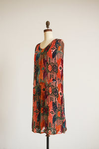 1920s Jewel Tone Devoré Velvet Deco Dress