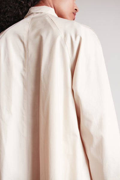 1960s Bonnie Cashin Beige Nylon Tie Neck Trench Coat