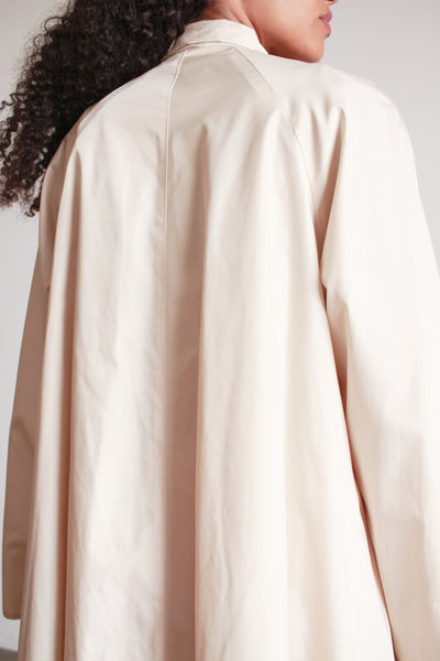 1960s Bonnie Cashin Beige Nylon Tie Neck Trench Coat