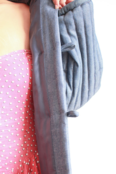 1980s Denim Quilted Oversized Jacket