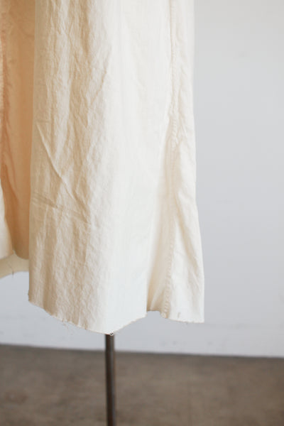 1900s Beige Cotton Lace Bib Duster Nightgown