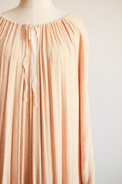 1900s Apricot Cotton Gathered Nightgown