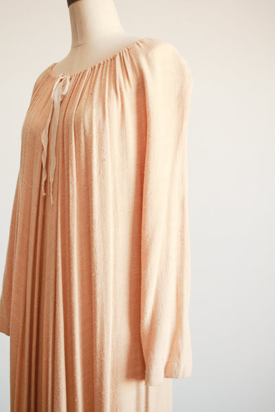 1900s Apricot Cotton Gathered Nightgown