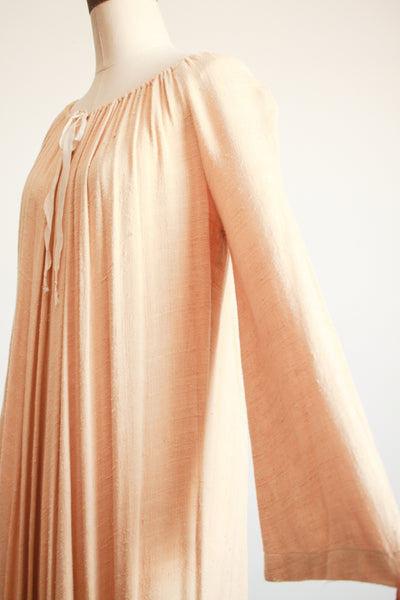 1900s Apricot Cotton Gathered Nightgown