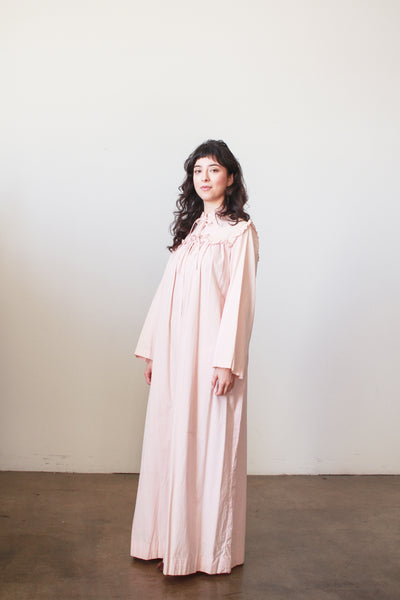 1900s Light Pink Pinstripe Cotton Nightgown