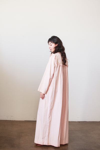 1900s Light Pink Pinstripe Cotton Nightgown