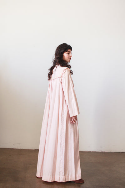 1900s Light Pink Pinstripe Cotton Nightgown