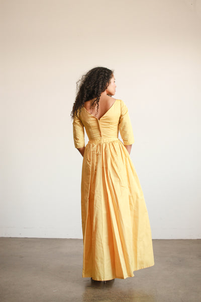 1950s Emma Domb Yellow Evening Dress