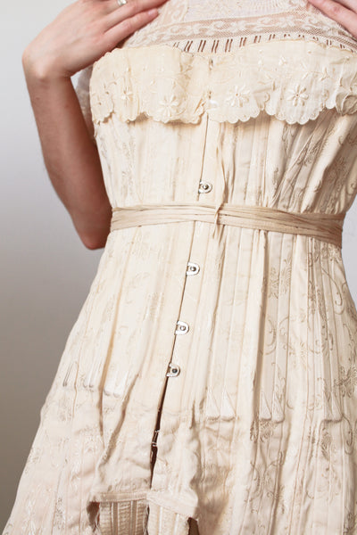1910s Antique Bonton Cream Long Corset