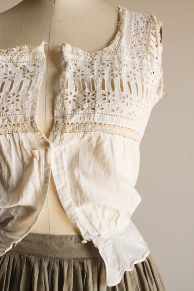 Victorian White Eyelet Crochet Camisole