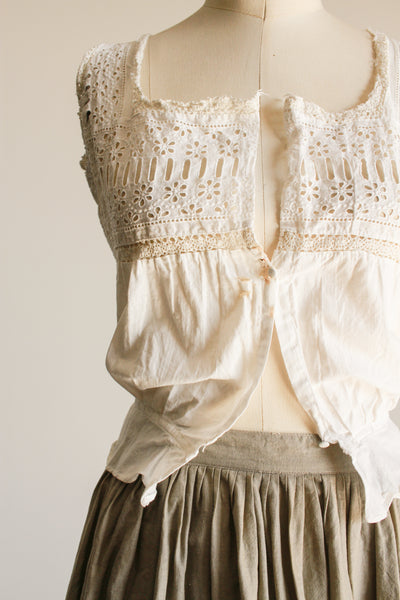 Victorian White Eyelet Crochet Camisole