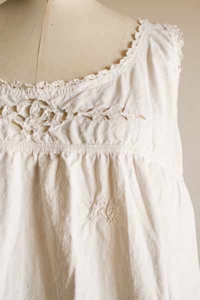 Victorian White Cotton Rosette Night Dress