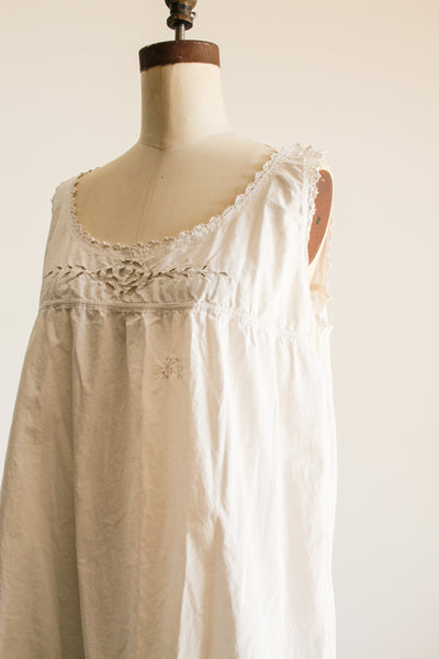 Victorian White Cotton Rosette Night Dress