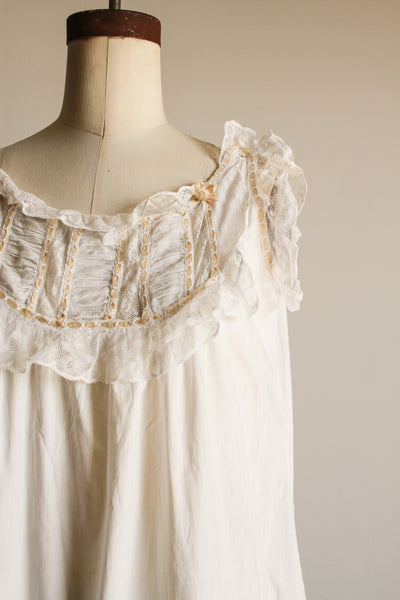 Victorian Cotton Lace Ribbon Night Dress
