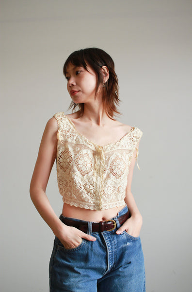 Victorian Cotton Lace Crochet Cami Blouse