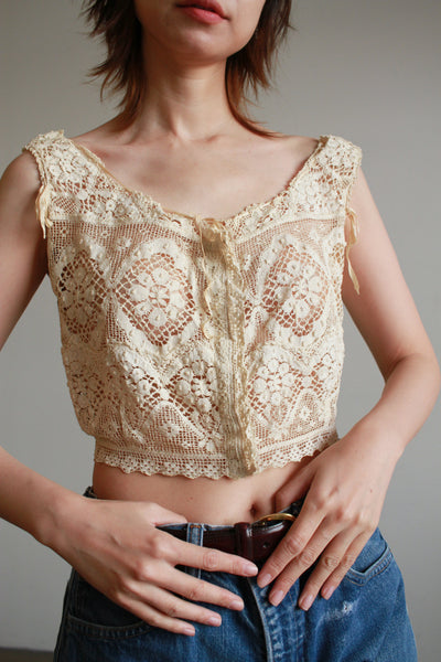 Victorian Cotton Lace Crochet Cami Blouse