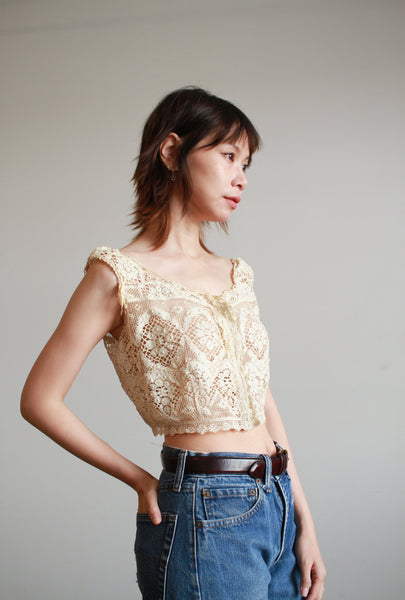 Victorian Cotton Lace Crochet Cami Blouse