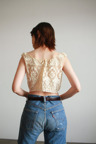 Victorian Cotton Lace Crochet Cami Blouse