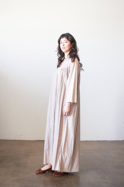 1900s Gray Cotton Floral Nightgown