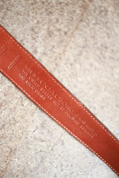 1980s Auburn Brown Coach Leather Belt
