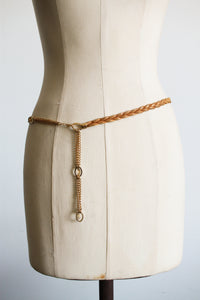 1980s Gold Chain Link Braided Hip Belt